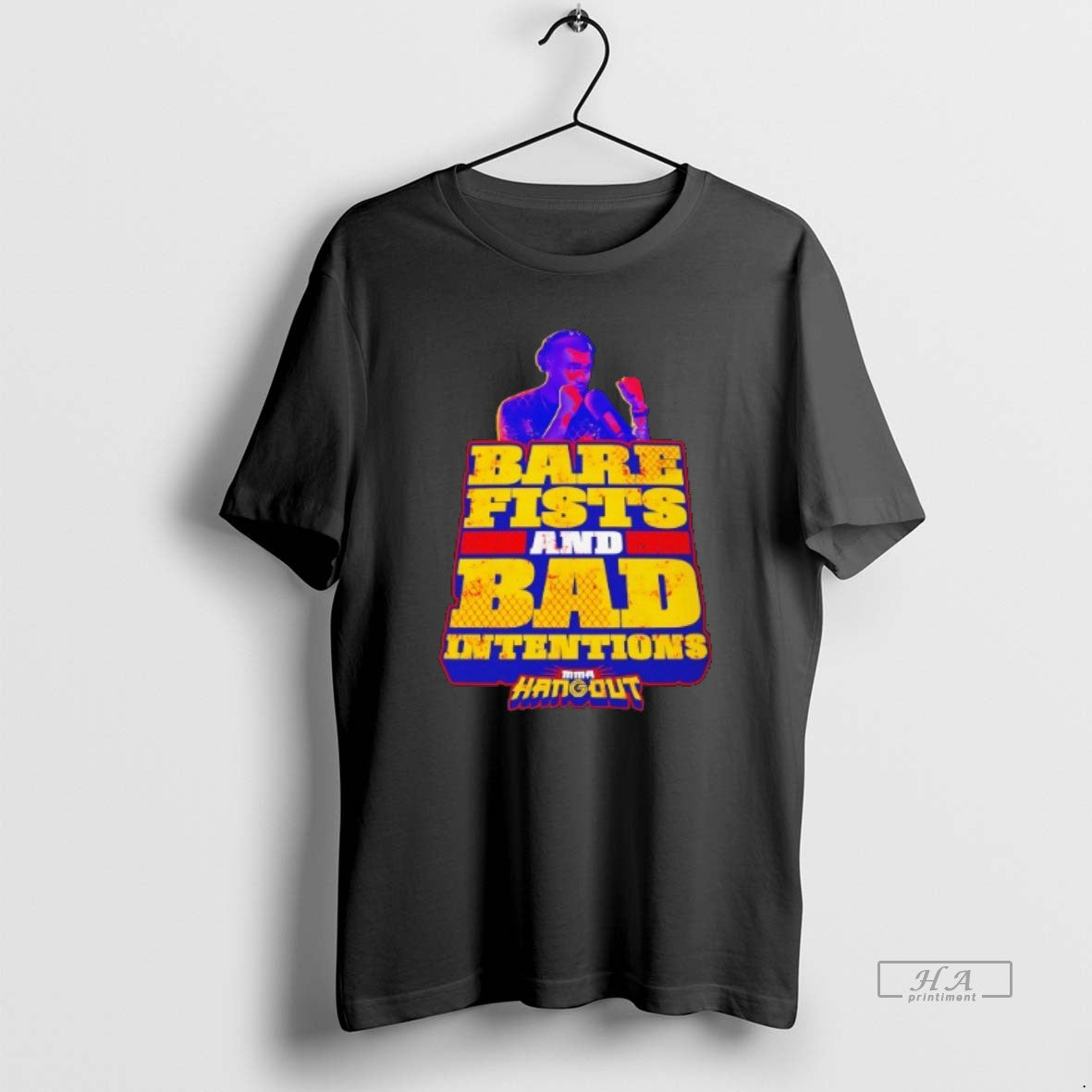 Official Trendy Bare Fists And Bad Intentions Mma Hangout T-Shirts, Hoodie, Sweatshirt | AU18TeeNovaLab.com