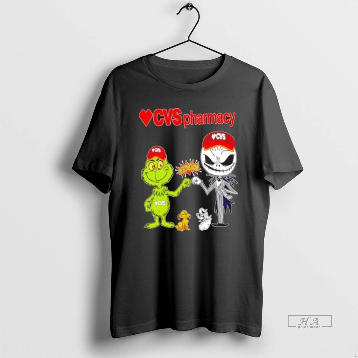 Official Trendy Cvs Pharmacy X Grinch And Jack Skellington Fist Bump Uniwilling Friends