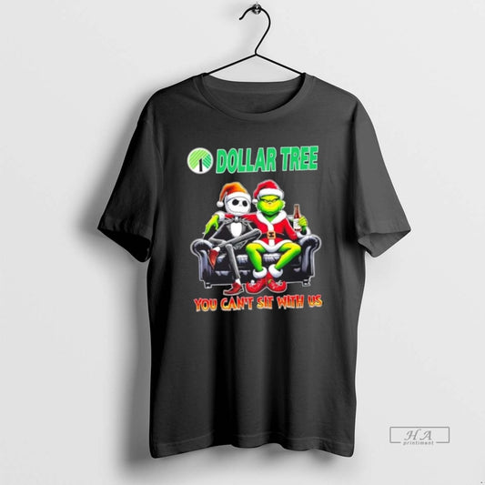 Official Trendy Dollar Tree X Grinch And Jack Skellington Happy Hallothankmas You Cant Sit With