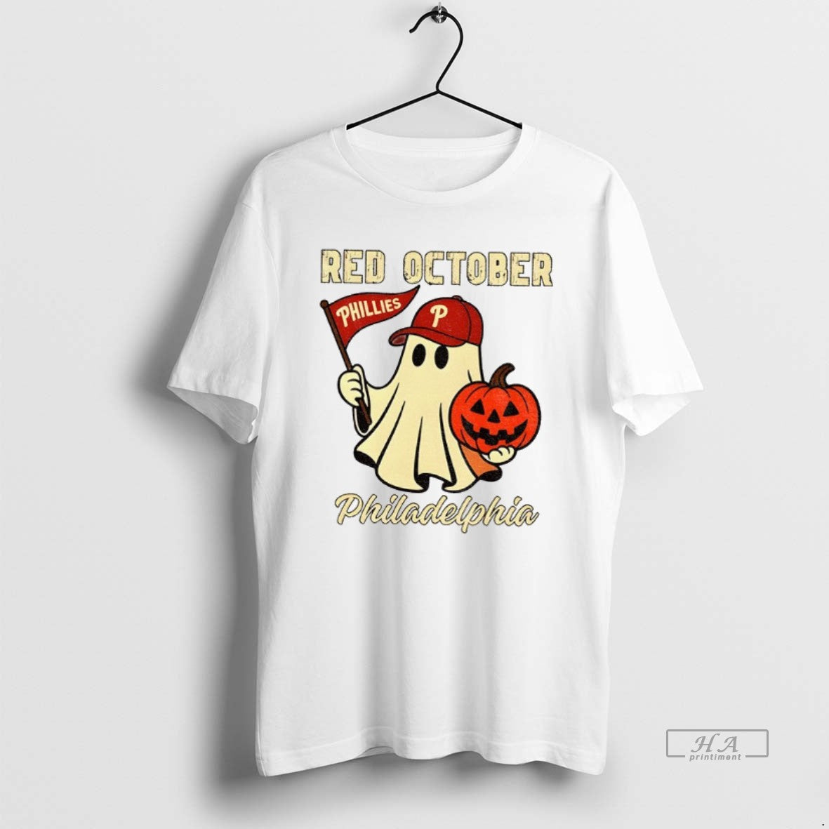 Official Trendy Phillies Halloween Ghost Red October Spooky Baseball T-Shirts, Hoodie, Sweatshirt | AU18TeeNovaLab.com