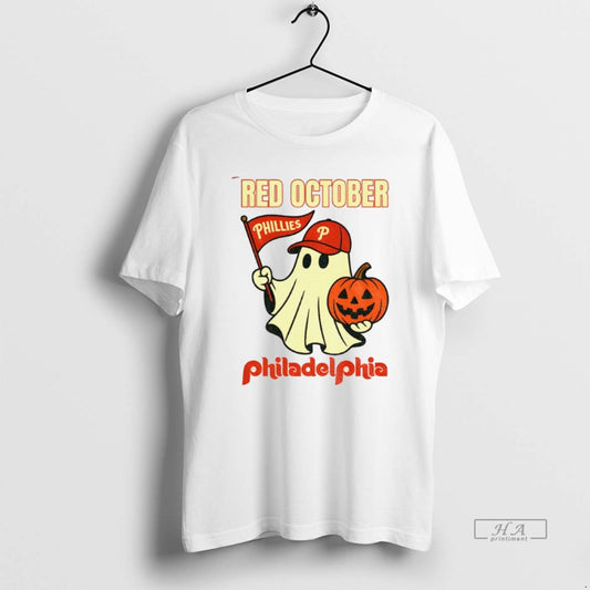 Official Trendy Phillies Red October Halloween Ghost T-Shirts, Hoodie, Sweatshirt | AU18TeeNovaLab.com