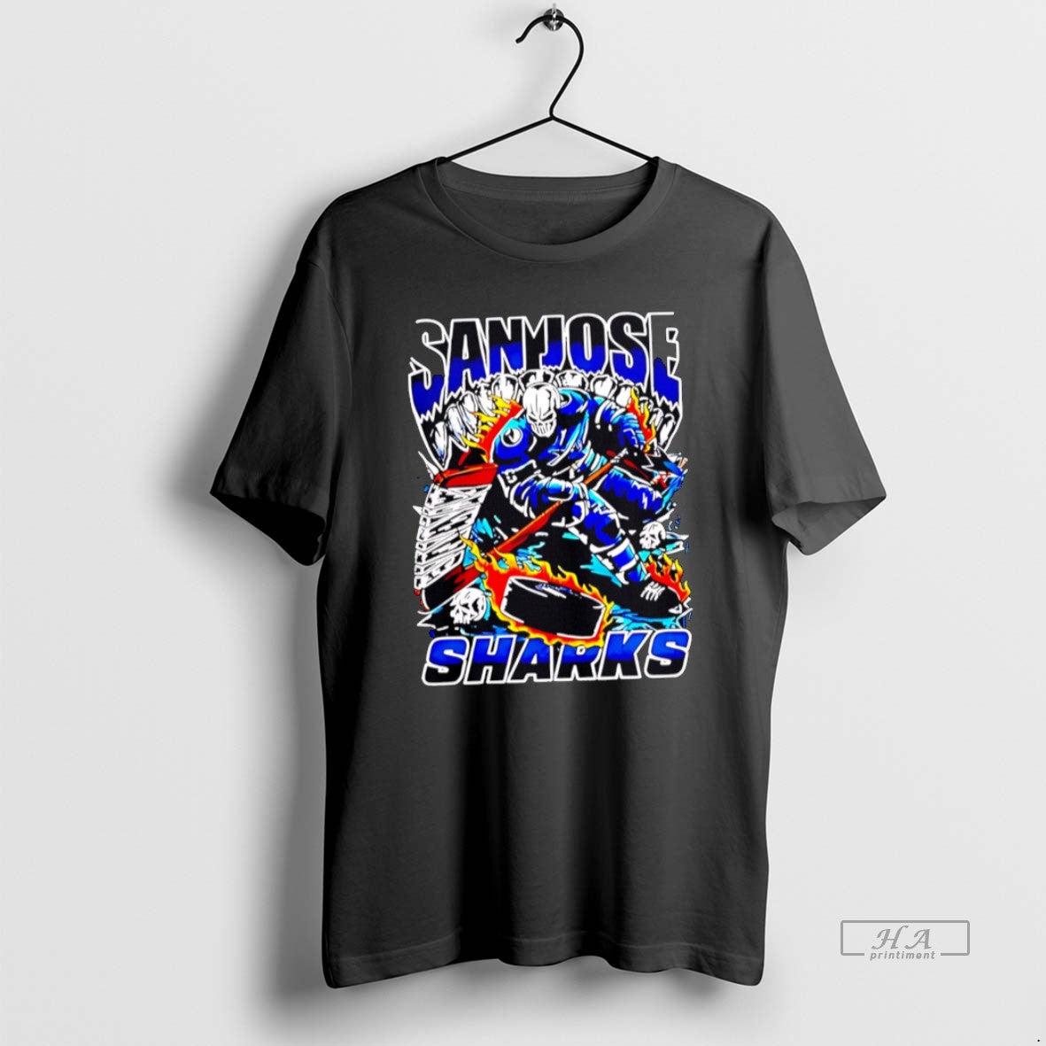 Official Trendy San Jose Sharks Skeleton Player Graphic 2025