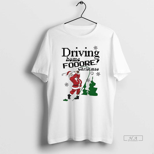 Official Trendy Santa Golf Driving Home For Christmas