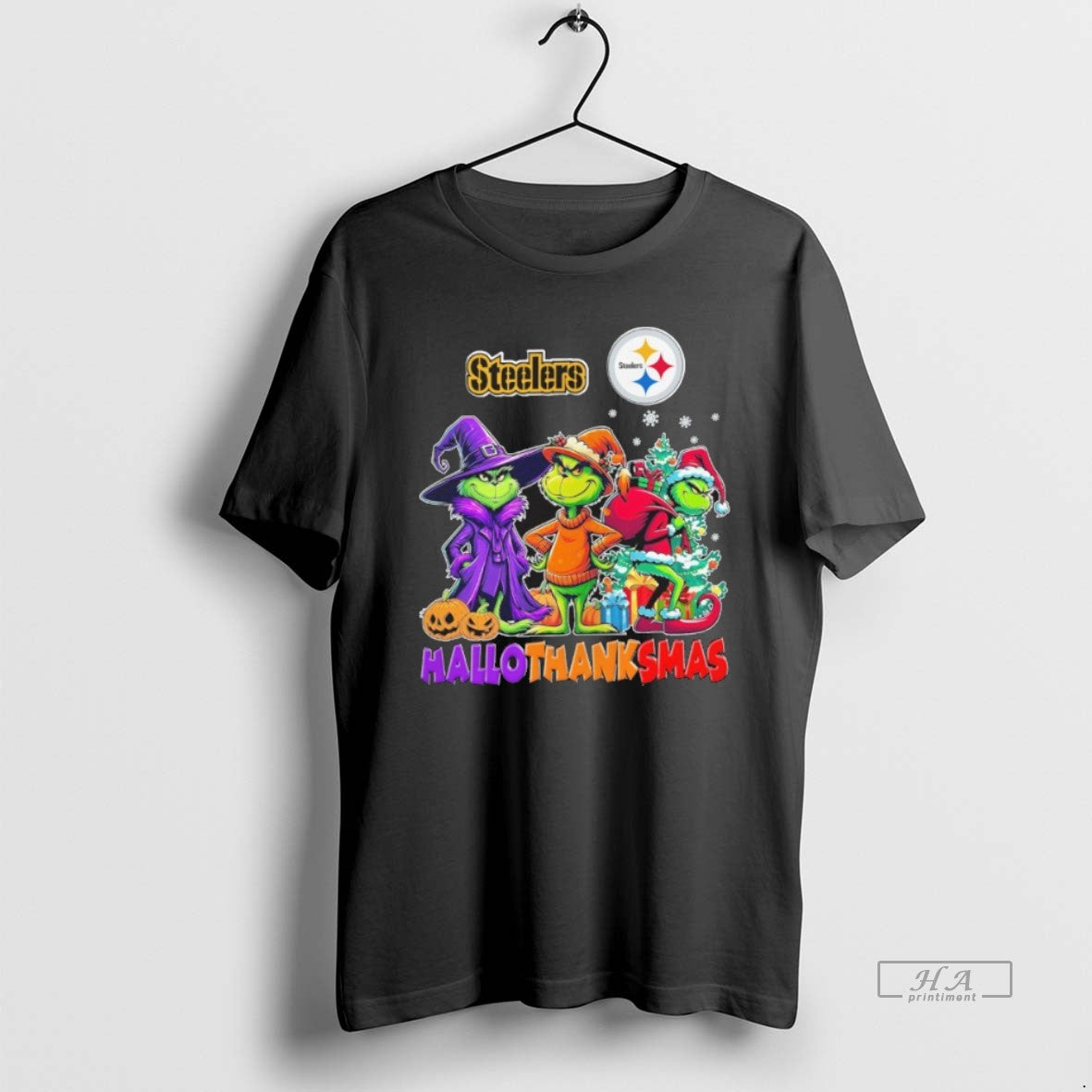 Official Trendy The Grinch Steelers Hallothanksmas
