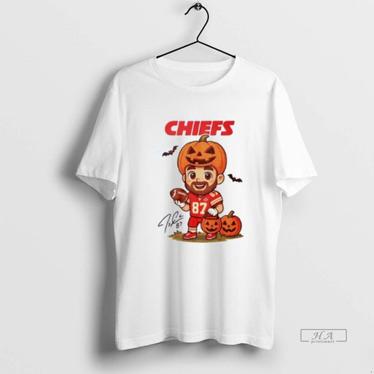 Official Trendy Travis Kelce Trick Or Treat Chiefs Halloween Cartoon T-Shirts, Hoodie, Sweatshirt | AU18TeeNovaLab.com