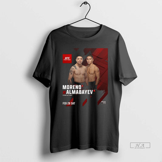 Official Ufc Fight Night Brandon Moreno Vs Asu Almabayev Flyweight Bout February 28 2026 T-Shirts, Hoodie, Sweatshirt