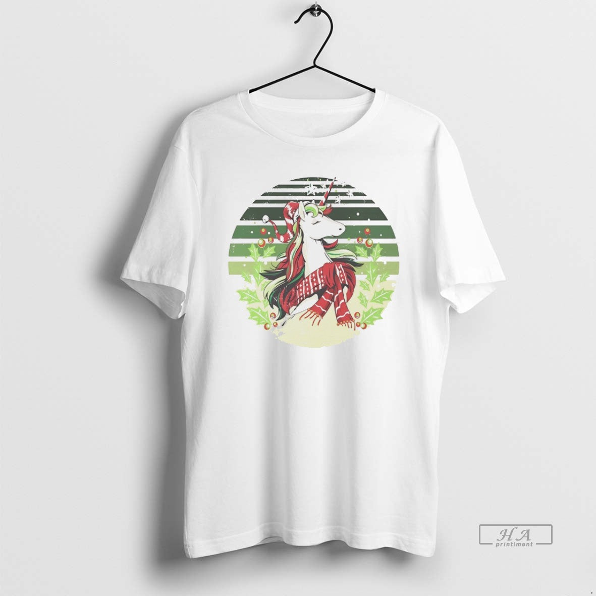 Official Unicorn Elegant Green Scarf Christmas White