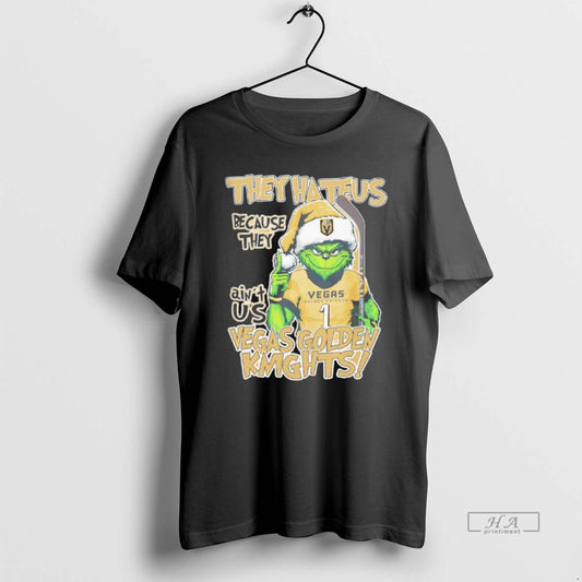 Official Vegas Golden Knights Grinch They Hate Us Because They Aint Us Christmas