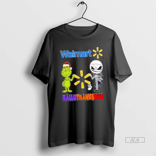 Official Walmart X Grinch And Jack Skellington Friends Fist Bump Happy Hallothanksmas