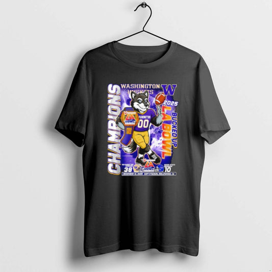 Official Washington Huskies Bucked Up La Bowl Champions 2025 Mascot T-Shirts, Hoodie, Sweatshirt | AU18TeeNovaLab.com