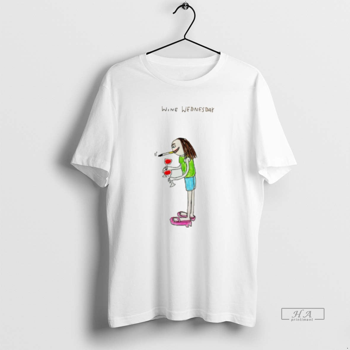 Official Wine Wednesday Girl Smoking Paint Tee Hoodie, Sweatshirt | AU18TeeNovaLab.com