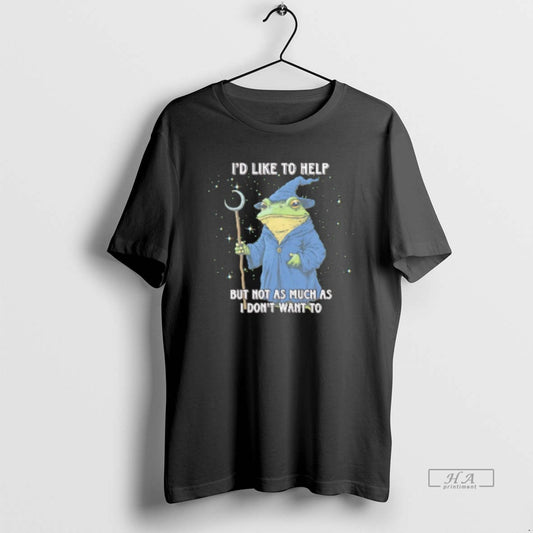 Official Wizard Frog Id Like To Help But Not As Much As I Dont Want T-Shirts, Hoodie, Sweatshirt | AU18TeeNovaLab.com