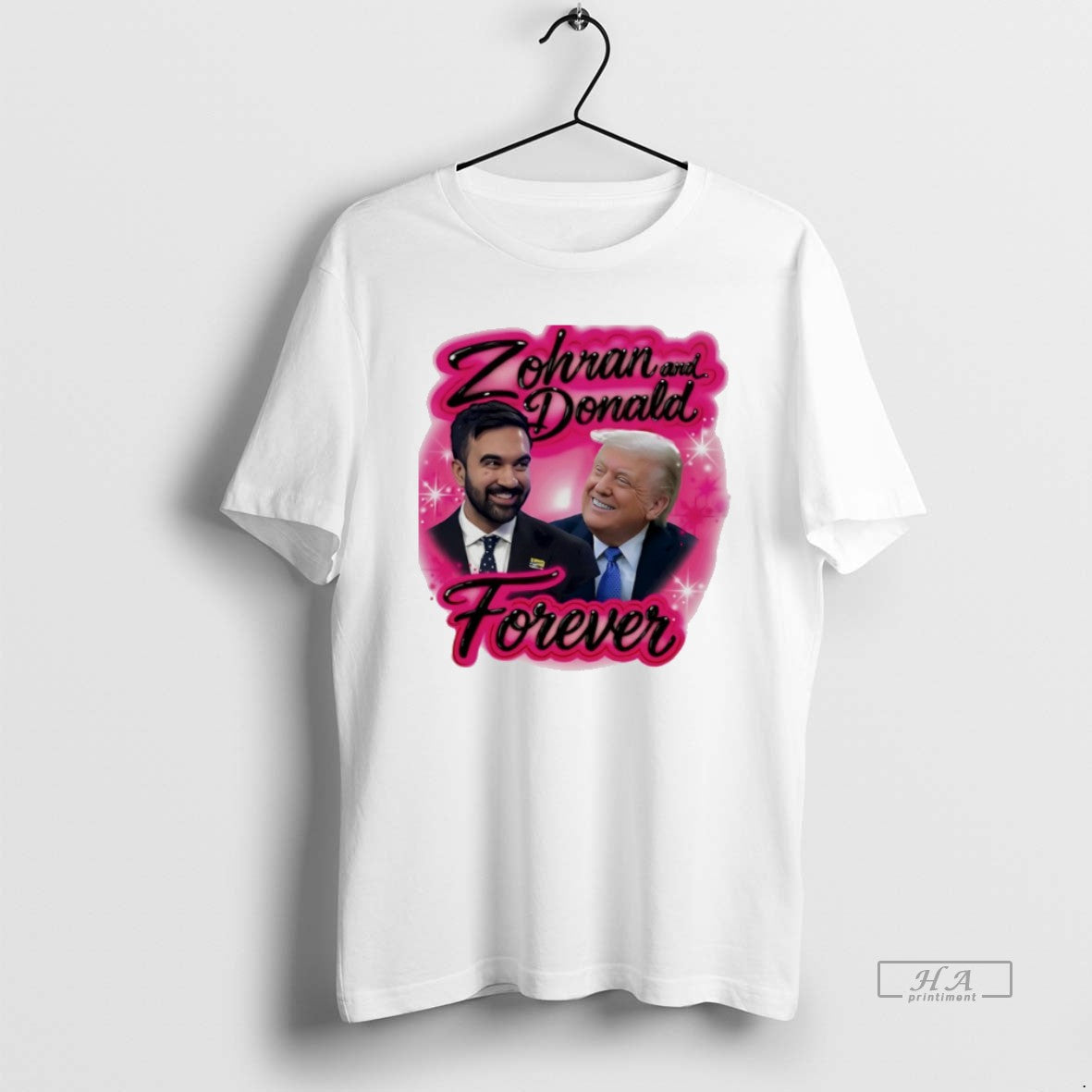 Official Zohran And Donald Forever Airbrush Graphic T-Shirts, Hoodie, Sweatshirt | AU18TeeNovaLab.com
