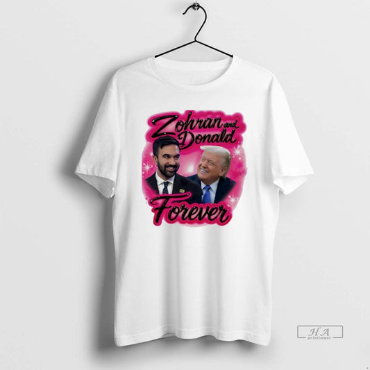 Official Zohran And Donald Forever Airbrush Graphic T-Shirts, Hoodie, Sweatshirt | AU18TeeNovaLab.com