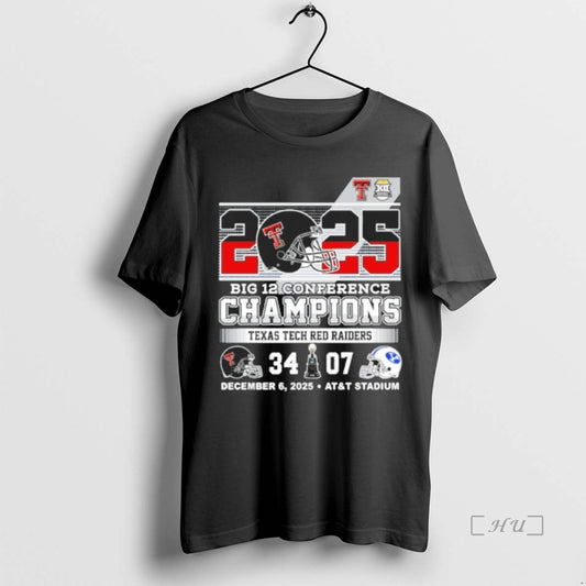 Officials 2025 Big 12 Conference Champions Texas Tech 34 7 Byu Score Premium T Shirts Hoodie, Sweatshirt | AU18TeeNovaLab.com