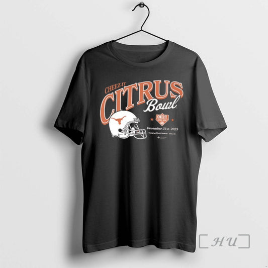 Officials 2025 Cheez It Citrus Bowl Texas Longhorns Helmet 2 Sided Premium T Shirts Sweater Hoodie, Sweatshirt