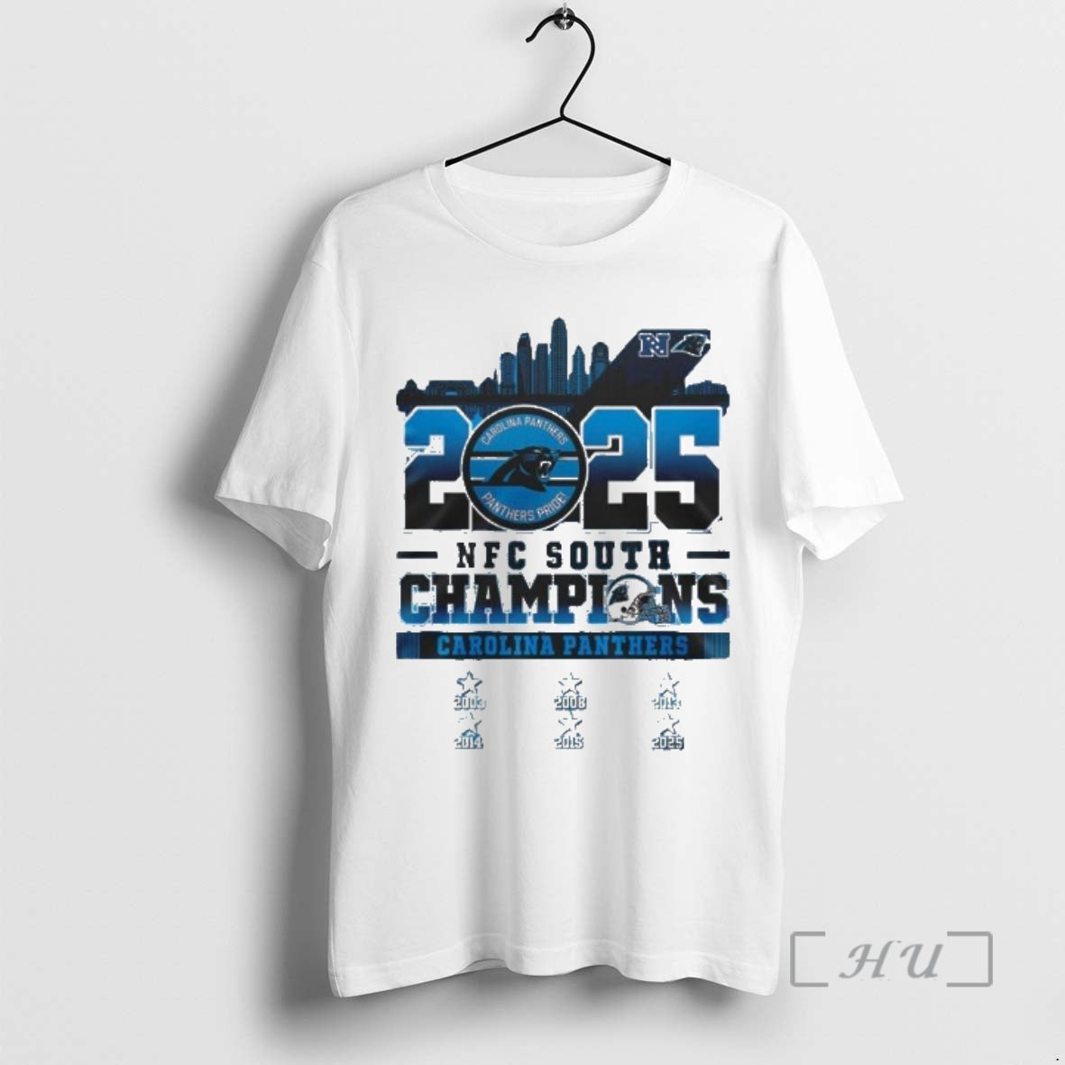 Officials 2025 Nfc South Champions Carolina Panthers Skyline Logo 2003 2025 Premium T Shirts Sweater Hoodie, Sweatshirt