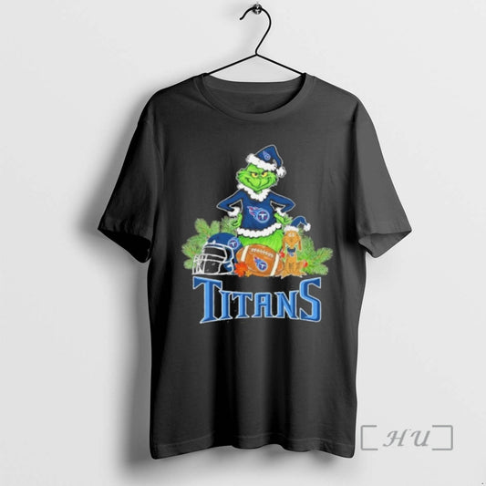 Officials 2025 Santa Grinch X Dog Ball Merry Christmas Titans Logo Premium T Shirts Sweater Hoodie, Sweatshirt