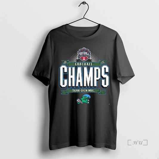 Officials 2025 Tulane Green Wave The American Athletic Conference Football Champions Locker Room Premium T-Shirts,...