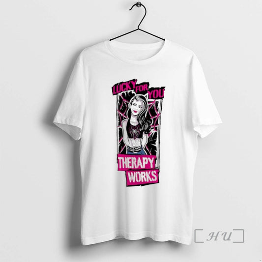 Officials Aj Lee Therapy Works Lucky For You Graphic T-Shirts, Hoodie, Sweatshirt | AU18TeeNovaLab.com