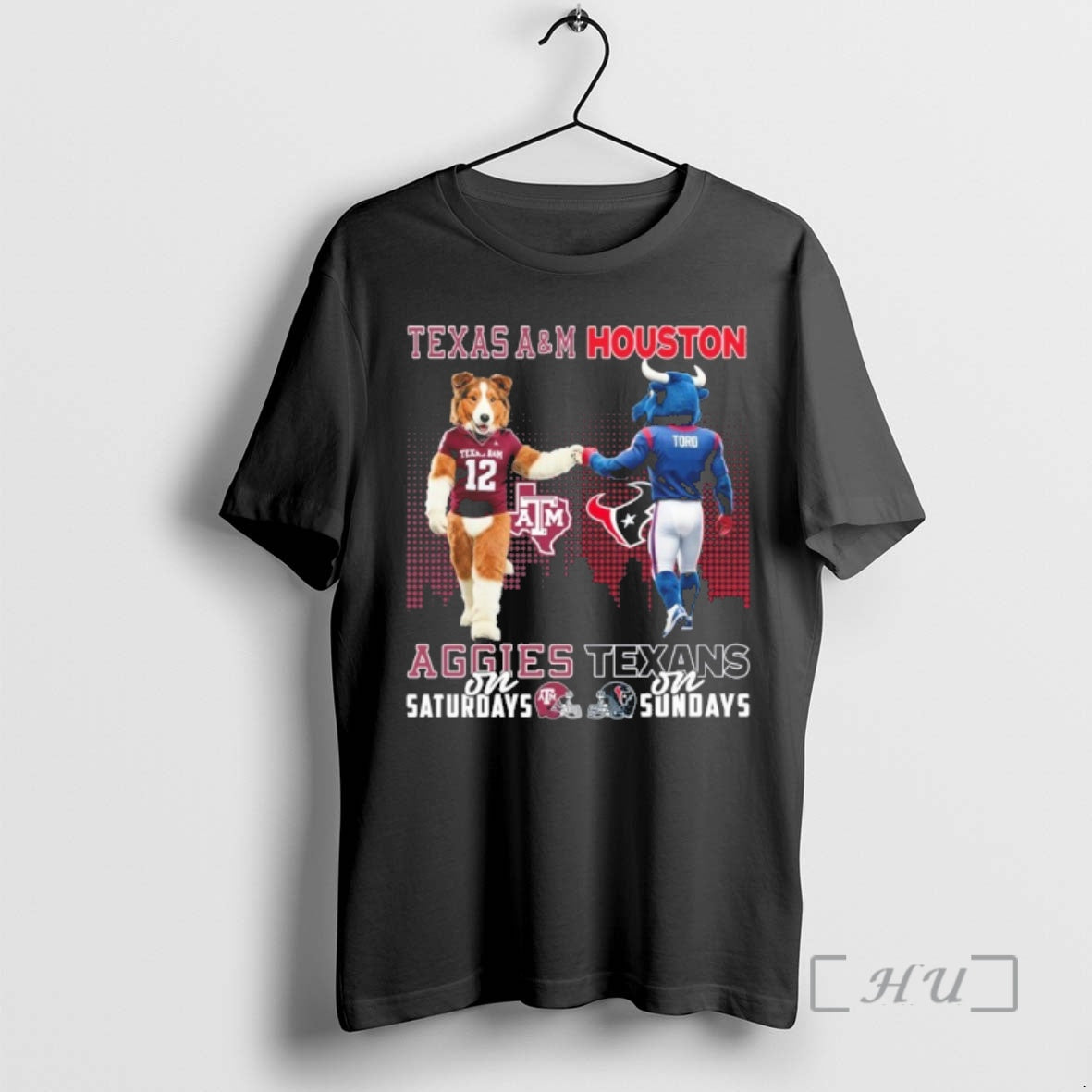 Officials Aggies Vs Texans Mascot On Saturdays And On Sundays T-Shirts, Hoodie, Sweatshirt | AU18TeeNovaLab.com