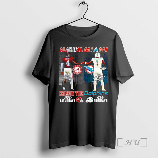 Officials Alabama Miami Players First Bump Signature T-Shirts, Hoodie, Sweatshirt | AU18TeeNovaLab.com