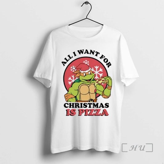 Officials All I Want For Christmas Is Pizza Ninja Turtles Graphic Premium T Shirts Sweater Hoodie, Sweatshirt