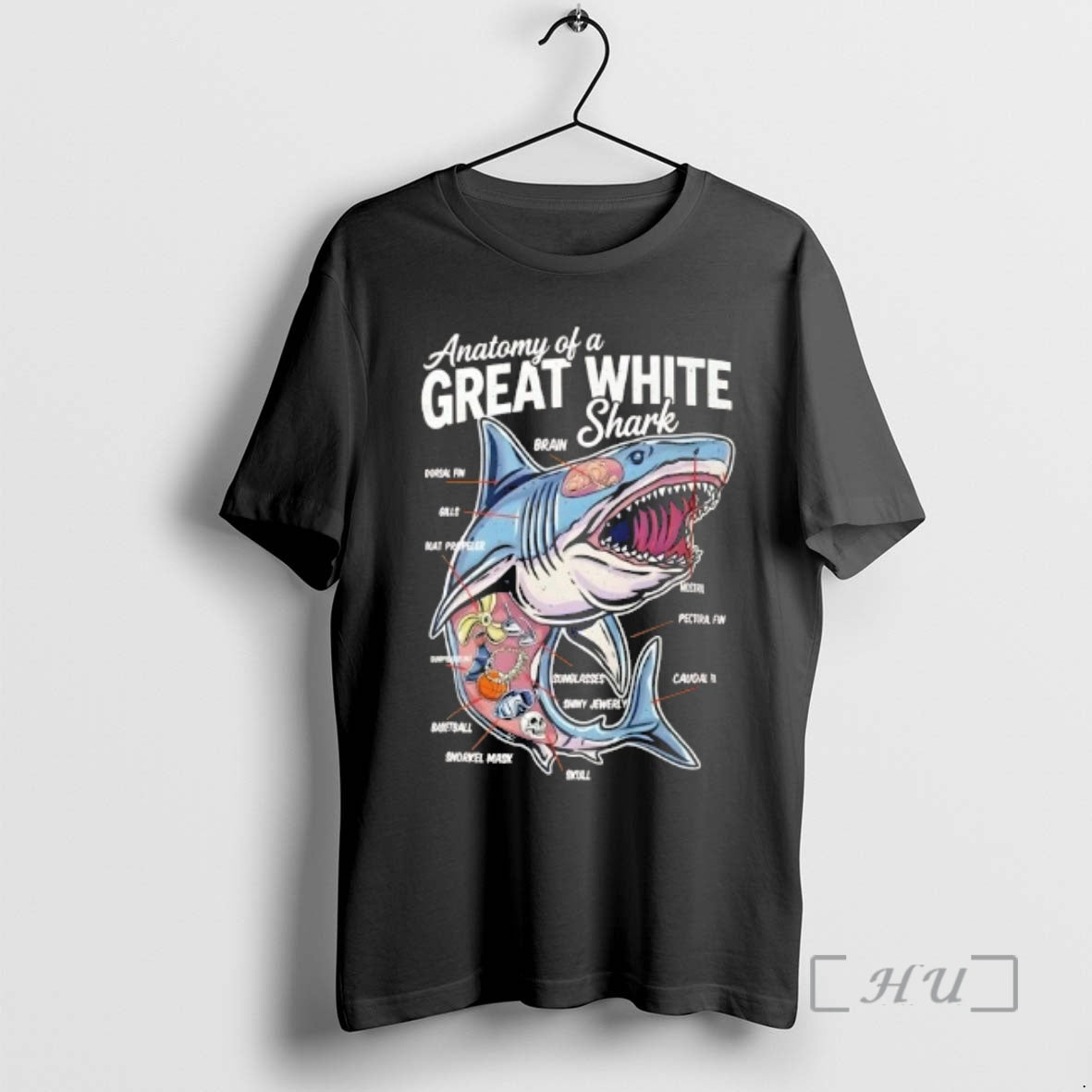 Officials Anatomy Of A Great White Shark Funny Graphic T-Shirts, Hoodie, Sweatshirt | AU18TeeNovaLab.com