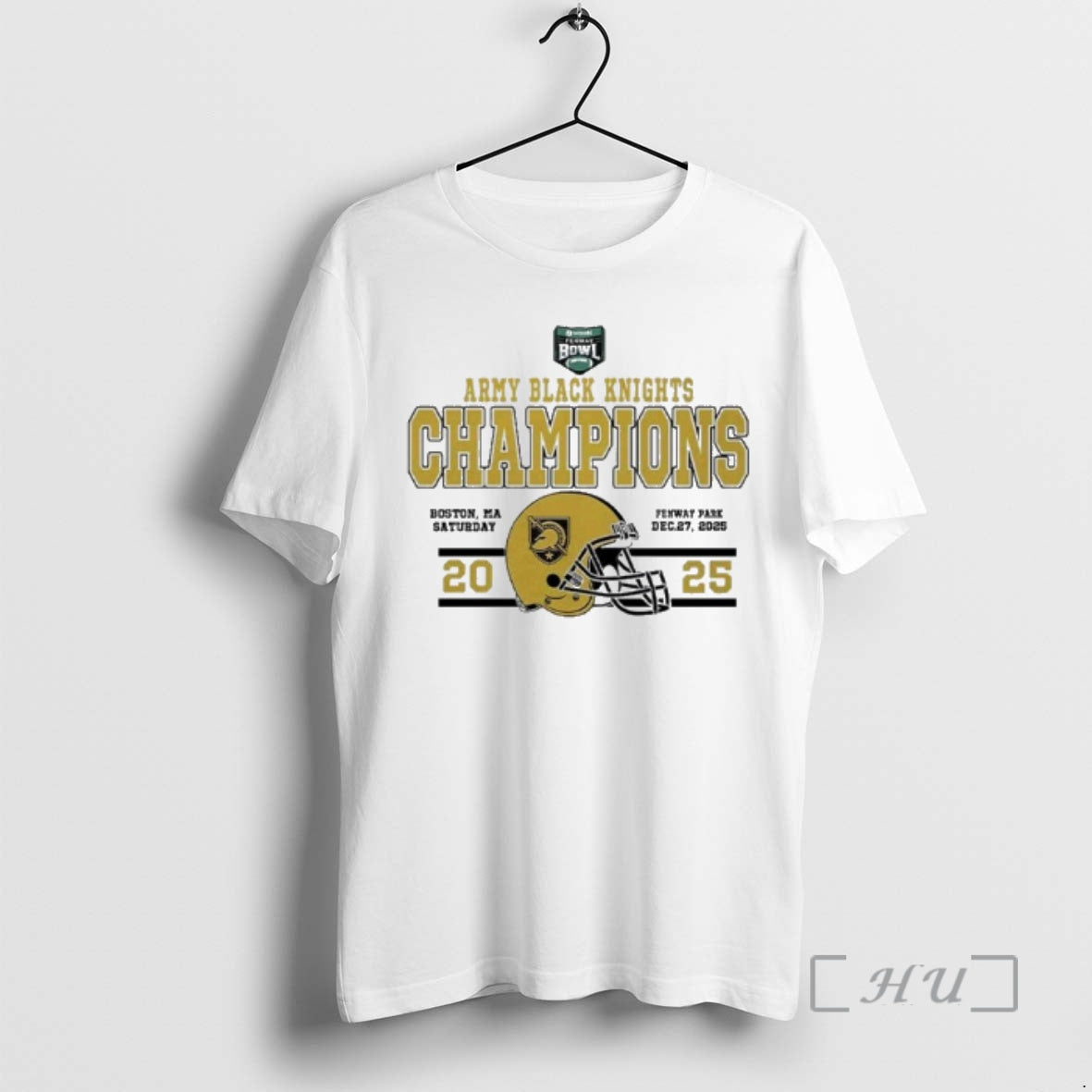 Officials Army Black Knights Football 2025 Wasabi Fenway Bowl Champions Helmet Premium T Shirts Sweater