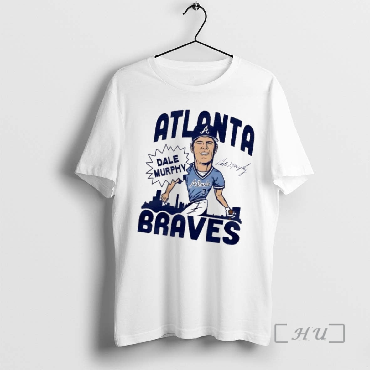 Officials Atlanta Braves Dale Murphy Swing Caricature Signature T-Shirts, Hoodie, Sweatshirt | AU18TeeNovaLab.com