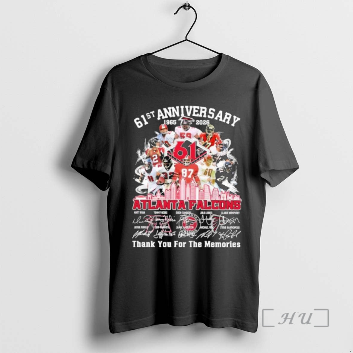 Officials Atlanta Falcons 1965 2026 61st Anniversary Thank For The Memories Signature Premium T Shirts Hoodie, Sweatshirt