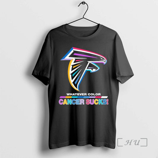 Officials Atlanta Falcons Football Whatever Color Cancer Sucks Logo Colors T-Shirts, Hoodie, Sweatshirt | AU18TeeNovaLab.com