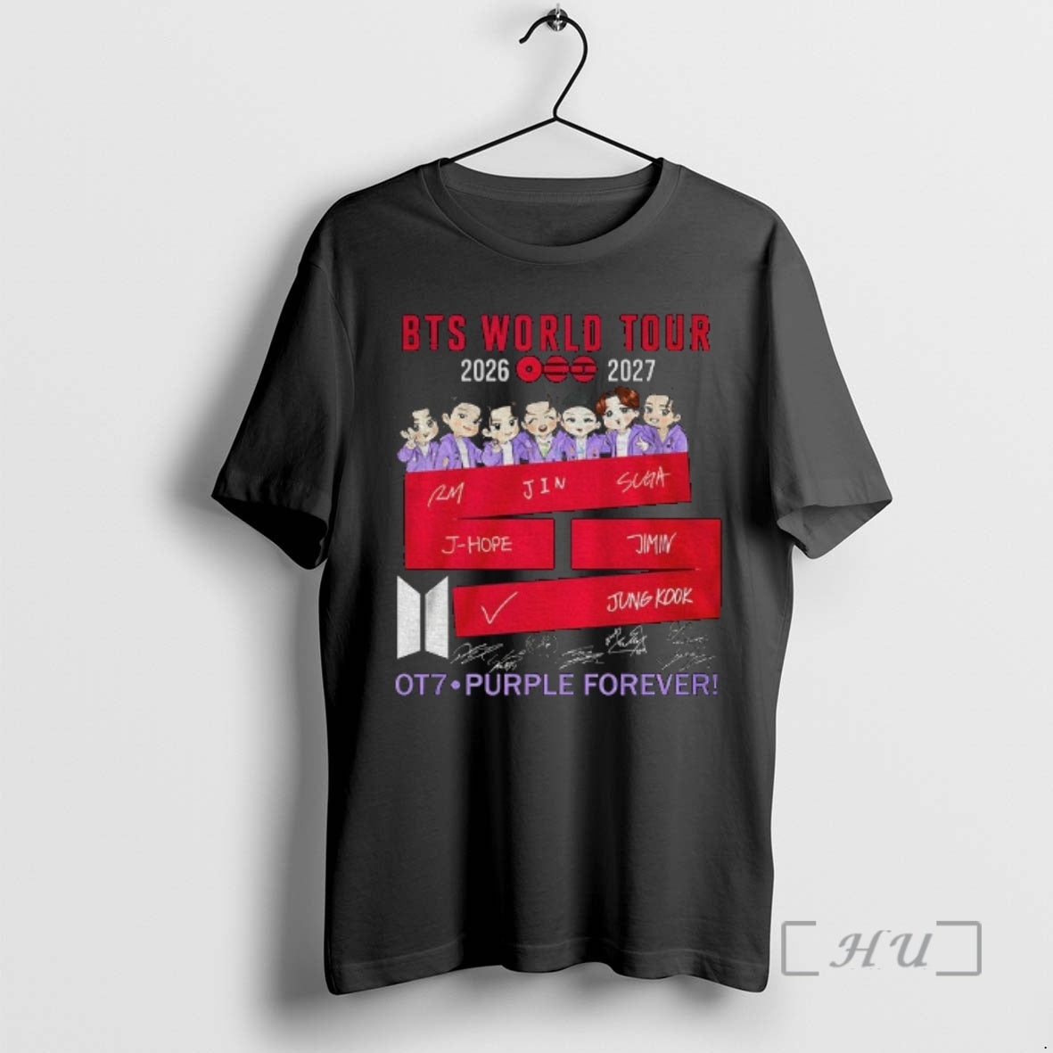 Officials Bts World Tour 2026 2027 Ot7 Purple Forever Signatures T-Shirts, Hoodie, Sweatshirt | AU18TeeNovaLab.com