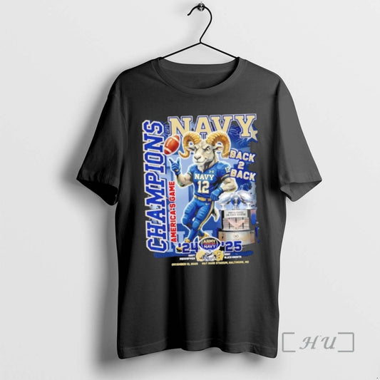 Officials Back 2 Back 2024 25 Americas Game Champions Navy Midshipmen Vs Army Black Knights T-Shirts, Hoodie, Sweatshirt