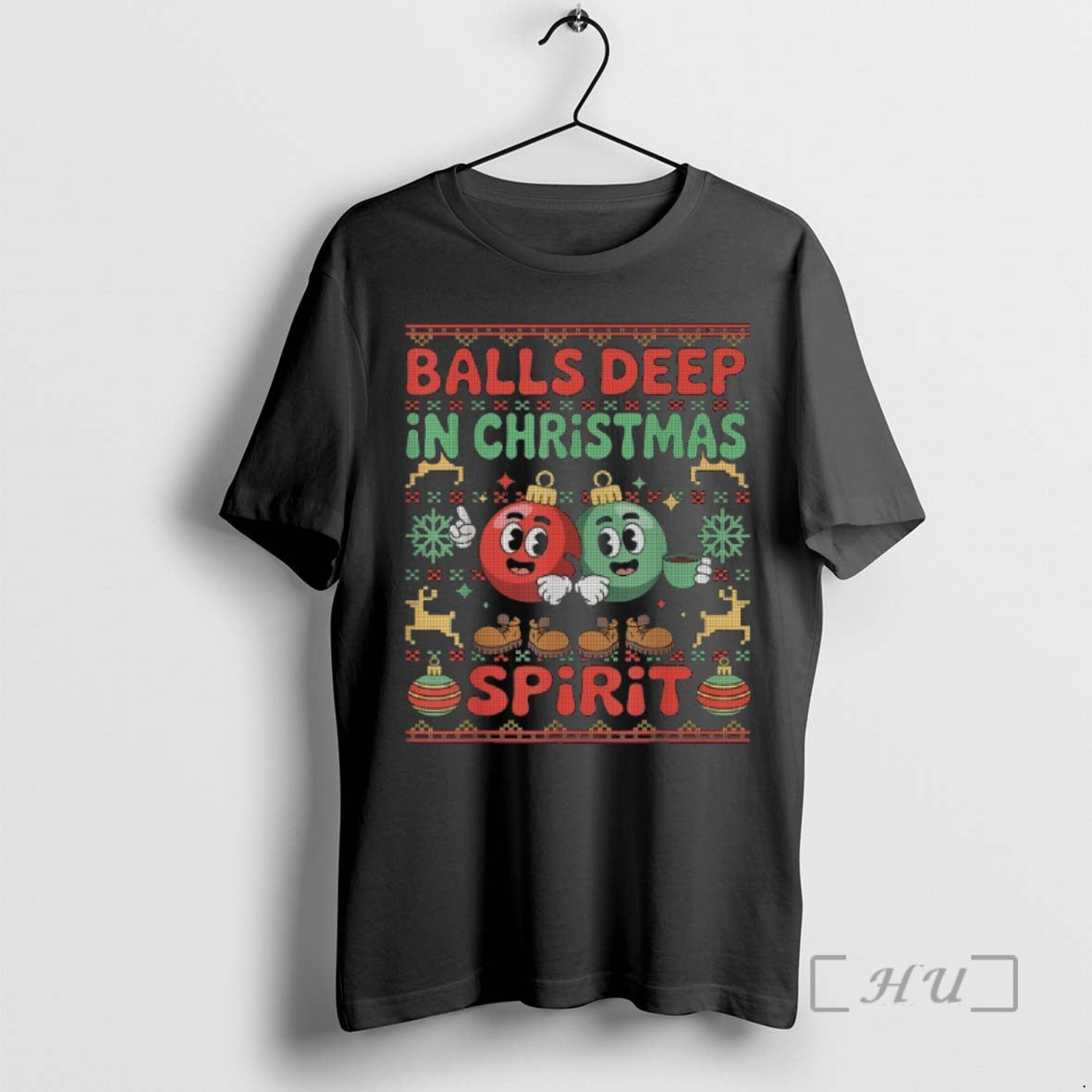 Officials Balls Deep In The Christmas Spirit Xmas Ugly T-Shirts, Hoodie, Sweatshirt | AU18TeeNovaLab.com