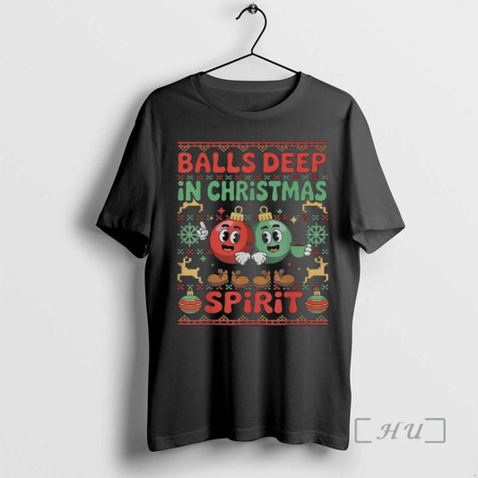 Officials Balls Deep In The Christmas Spirit Xmas Ugly T-Shirts, Hoodie, Sweatshirt | AU18TeeNovaLab.com