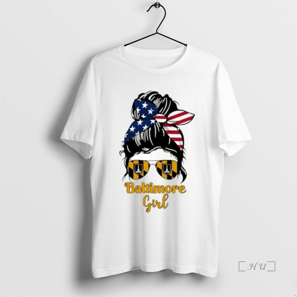 Officials Baltimore Girl Messy Bun America T-Shirts, Hoodie, Sweatshirt | AU18TeeNovaLab.com