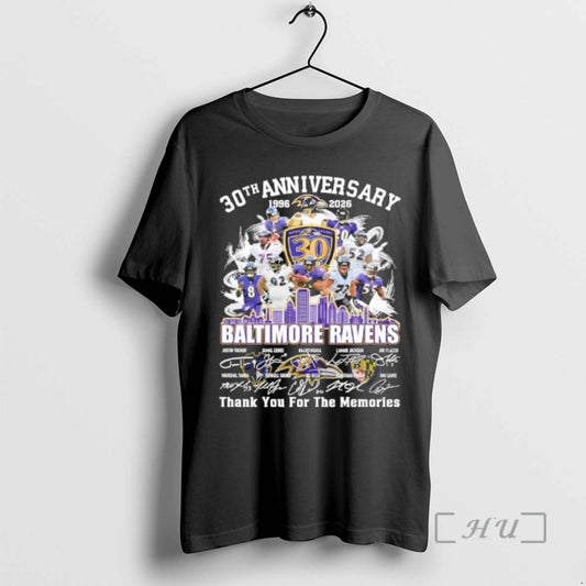 Officials Baltimore Ravens 1996 2026 66th Anniversary Thank For The Memories Signatures Premium T Shirts Hoodie, Sweatshirt