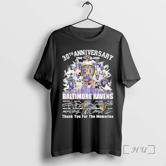 Officials Baltimore Ravens Team 30th Anniversary 1996 2026 Thank You For The Memories Premium T-Shirts, Hoodie, Sweatshirt