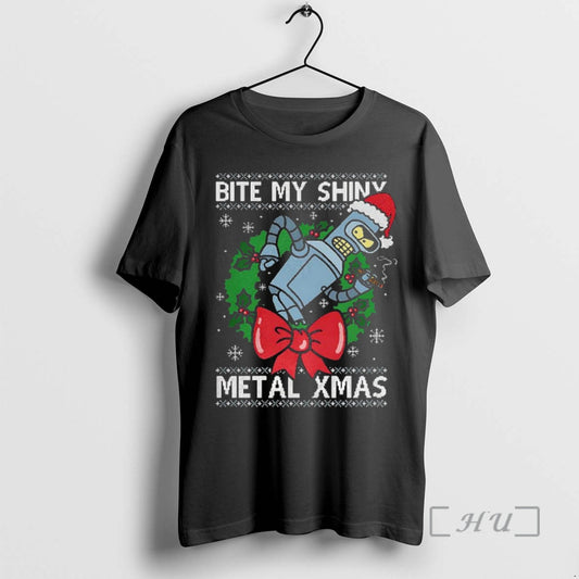 Officials Bender Bite My Shiny Metal Ugly Christmas T-Shirts, Hoodie, Sweatshirt | AU18TeeNovaLab.com