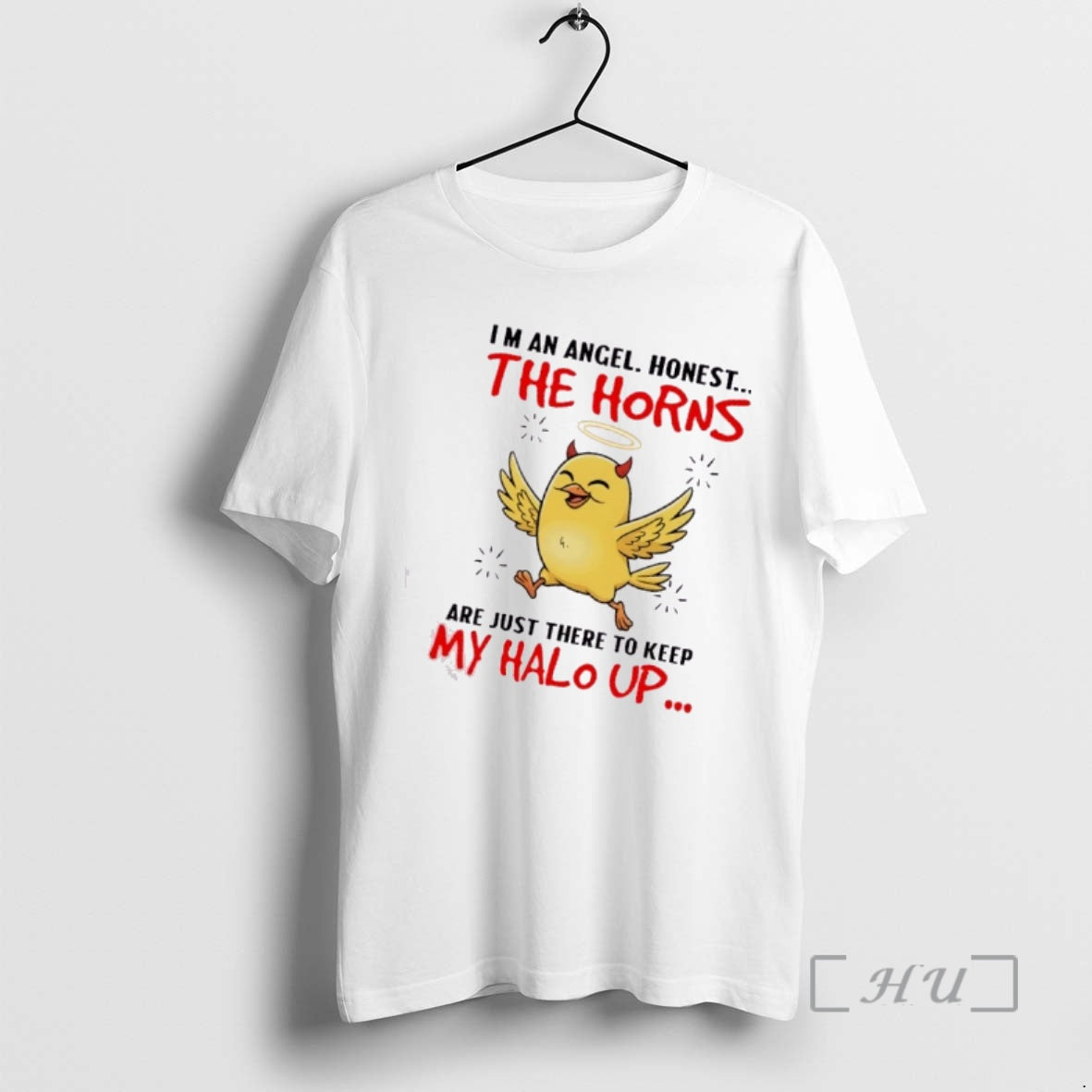 Officials Bird Im An Angel Honest The Horns Are Just There To Keep My Halo T-Shirts, Hoodie, Sweatshirt | AU18TeeNovaLab.com