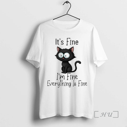 Officials Black Cat Its Fine Everything Is Fine T-Shirts, Hoodie, Sweatshirt | AU18TeeNovaLab.com