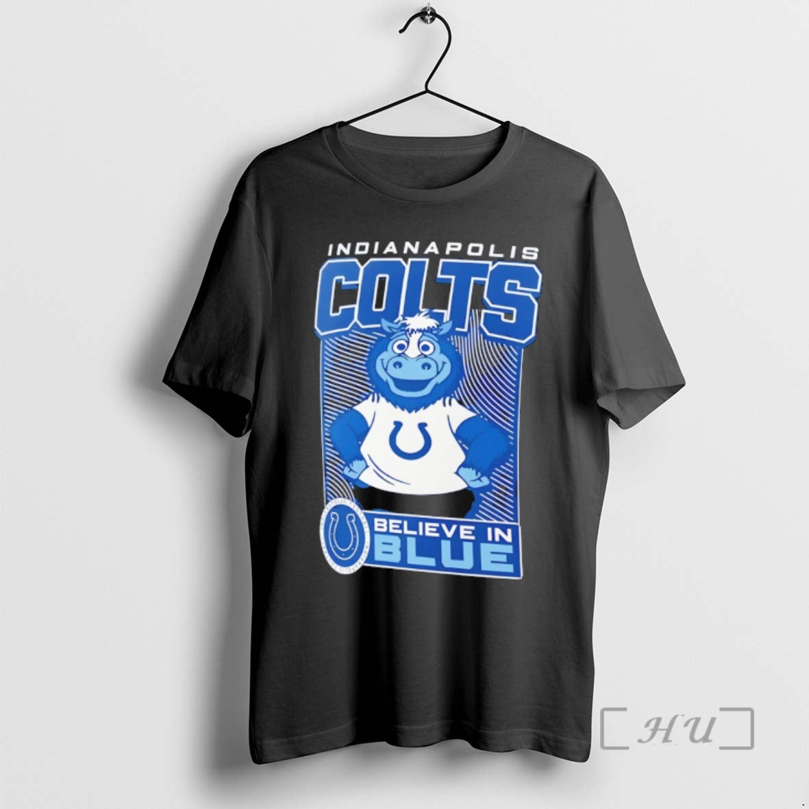 Officials Blue Indianapolis Colts Football Believe In Blue Mascot T-Shirts, Hoodie, Sweatshirt | AU18TeeNovaLab.com