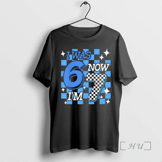 Officials Blue Checkered Birthday Boy I Was 6 Now Im 7 Premium T Shirts Sweater Hoodie, Sweatshirt | AU18TeeNovaLab.com