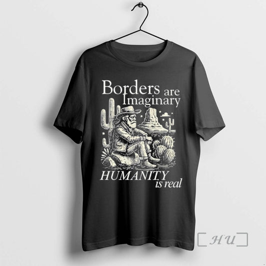 Officials Borders Are Imaginary Humanity Is Real Retro T-Shirts, Hoodie, Sweatshirt | AU18TeeNovaLab.com