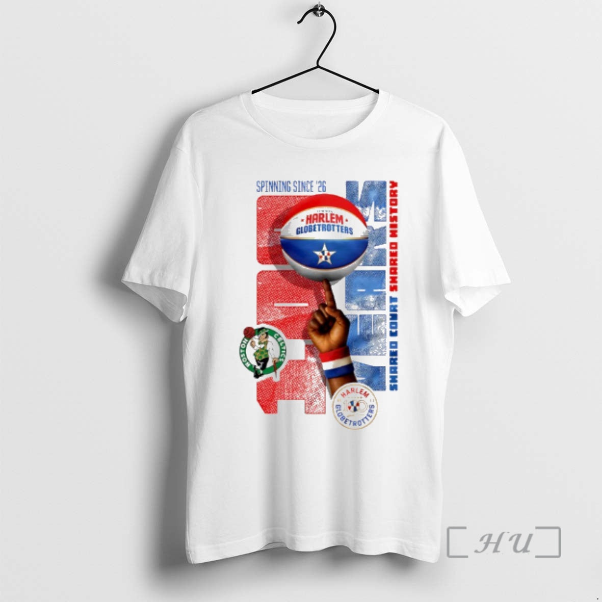 Officials Boston Celtics X Harlem Globetrotters Spinning Since 26 T-Shirts, Hoodie, Sweatshirt | AU18TeeNovaLab.com