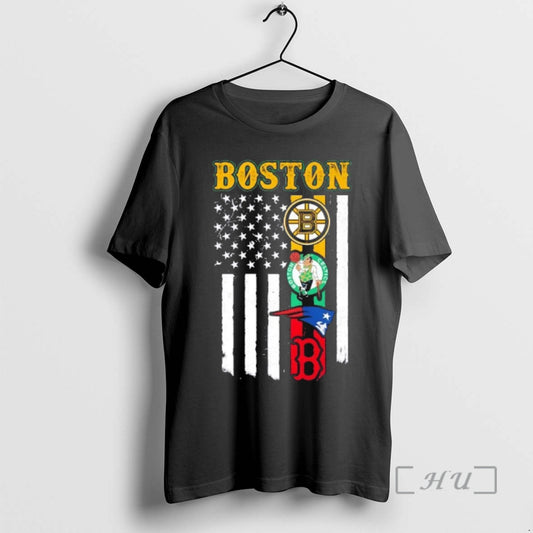 Officials Boston City Sports Logos Combine Usa Flag T-Shirts, Hoodie, Sweatshirt | AU18TeeNovaLab.com