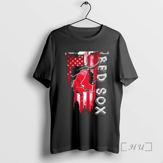 Officials Boston Red Sox Baseball Battle Shattered Usa Flag Rip Design Premium T Shirts Sweater