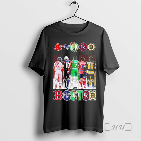 Officials Boston Sports Teams Players Signatures Skyline T-Shirts, Hoodie, Sweatshirt | AU18TeeNovaLab.com