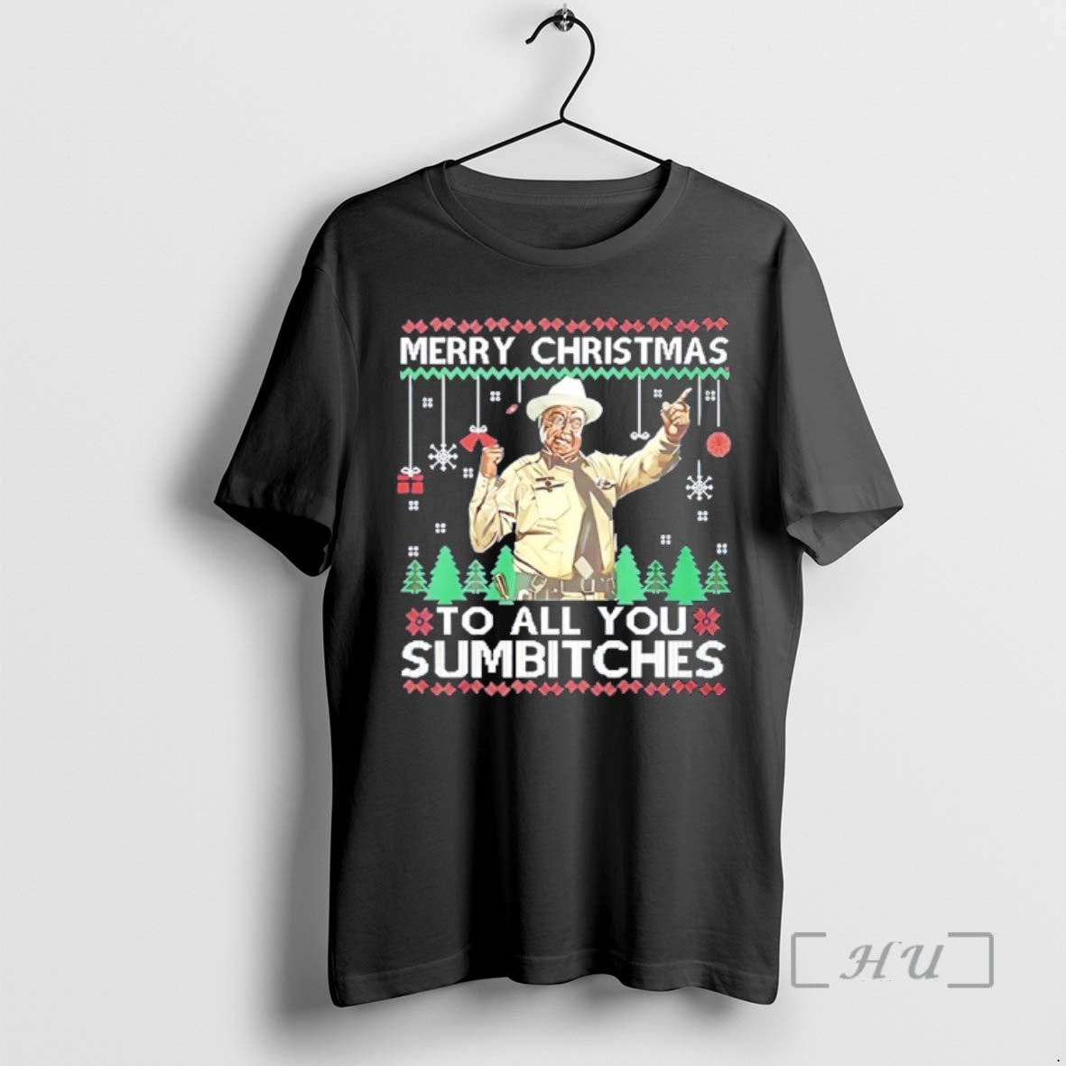 Officials Buford T Justice Merry Christmas To All You Sumbitches T-Shirts, Hoodie, Sweatshirt | AU18TeeNovaLab.com